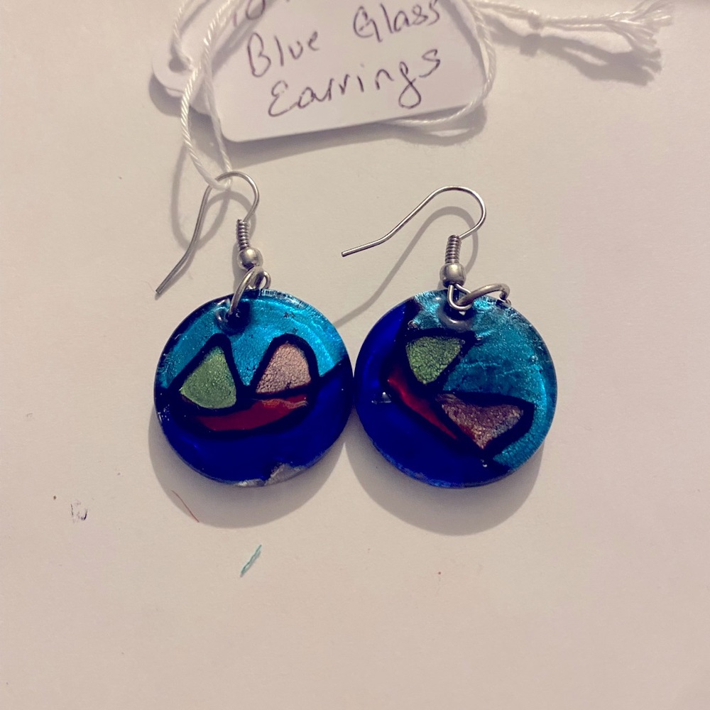 New Blown Glass Hook Earrings